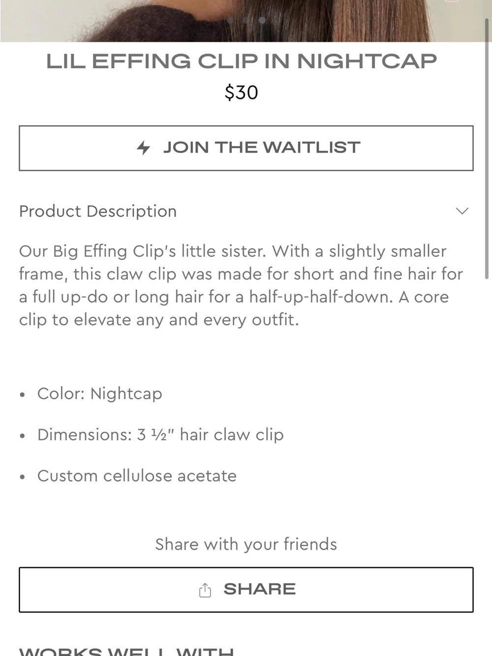 Emi Jay Lil Effing Clip in Nightcap - Picture 5 of 5